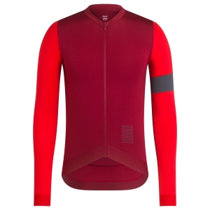 Rapha Pro Team Long Sleeve Training Cycling Jersey Dark Red/Red | 19725FQUL