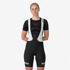 Rapha Pro Team Training Bib Shorts Black/White | 45087LEOM