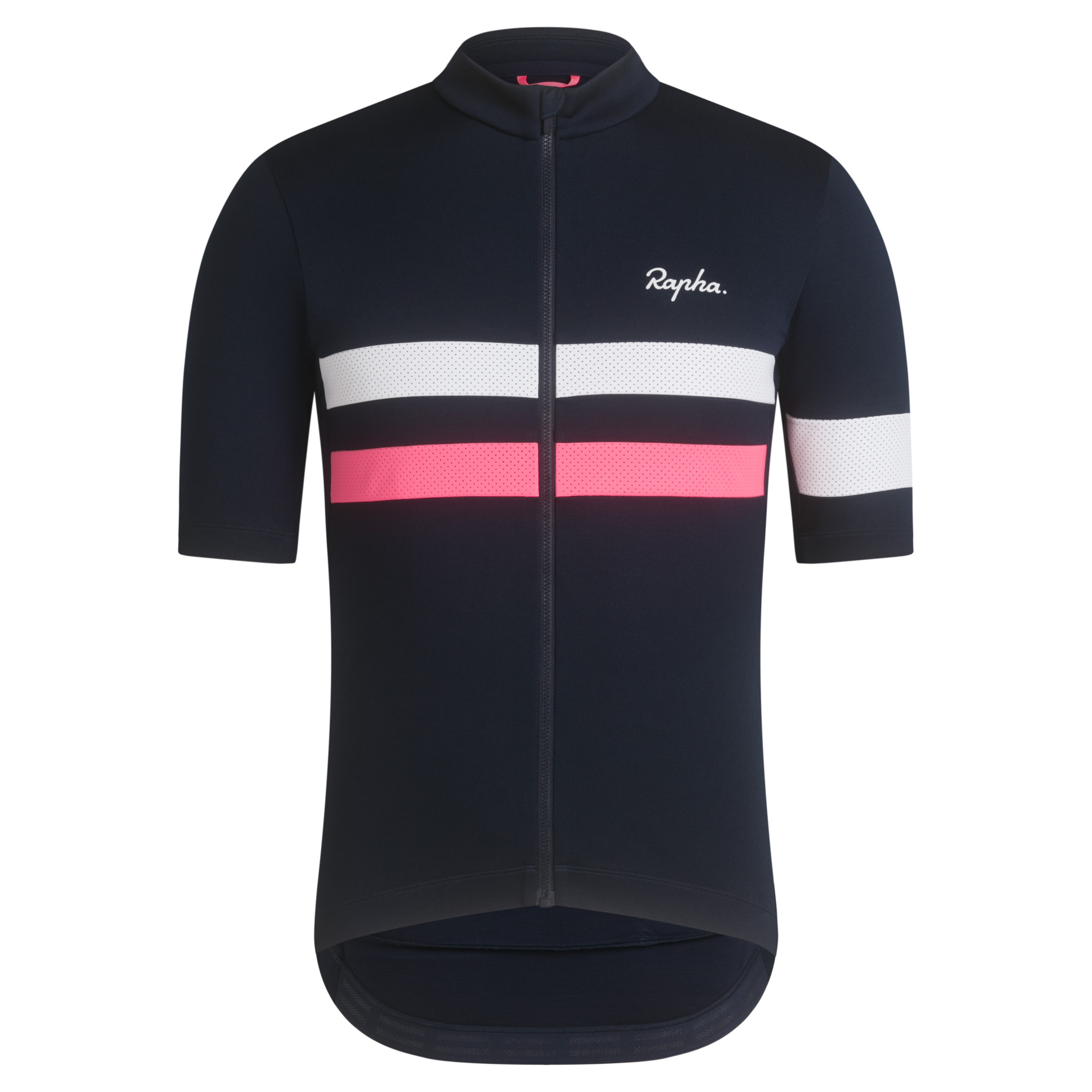 Rapha Brevet Jersey Dark Navy/High-Vis Pink/White | 17452YZMK