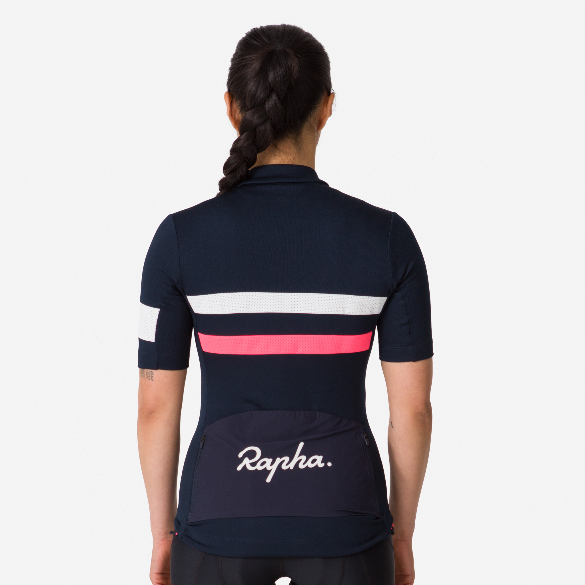 Rapha Brevet Jersey Dark Navy/High-Vis Pink/White | 37598PYHB