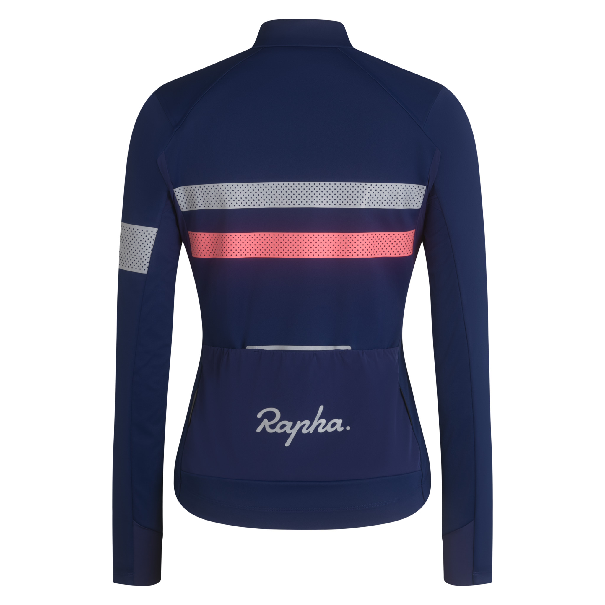 Rapha Brevet LS Gore-Tex Infinium Jersey Navy/Hi-Vis Pink | 72641WCQZ