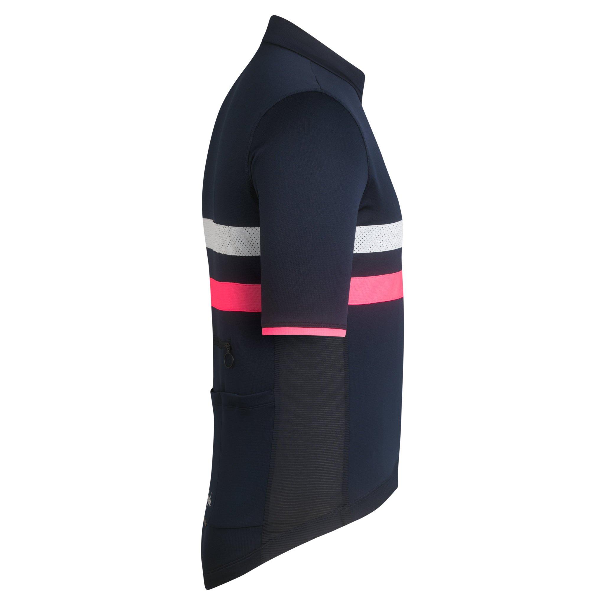 Rapha Brevet Lightweight Cycling Jersey Dark Navy/Hi-Vis Pink | 57869LTJH