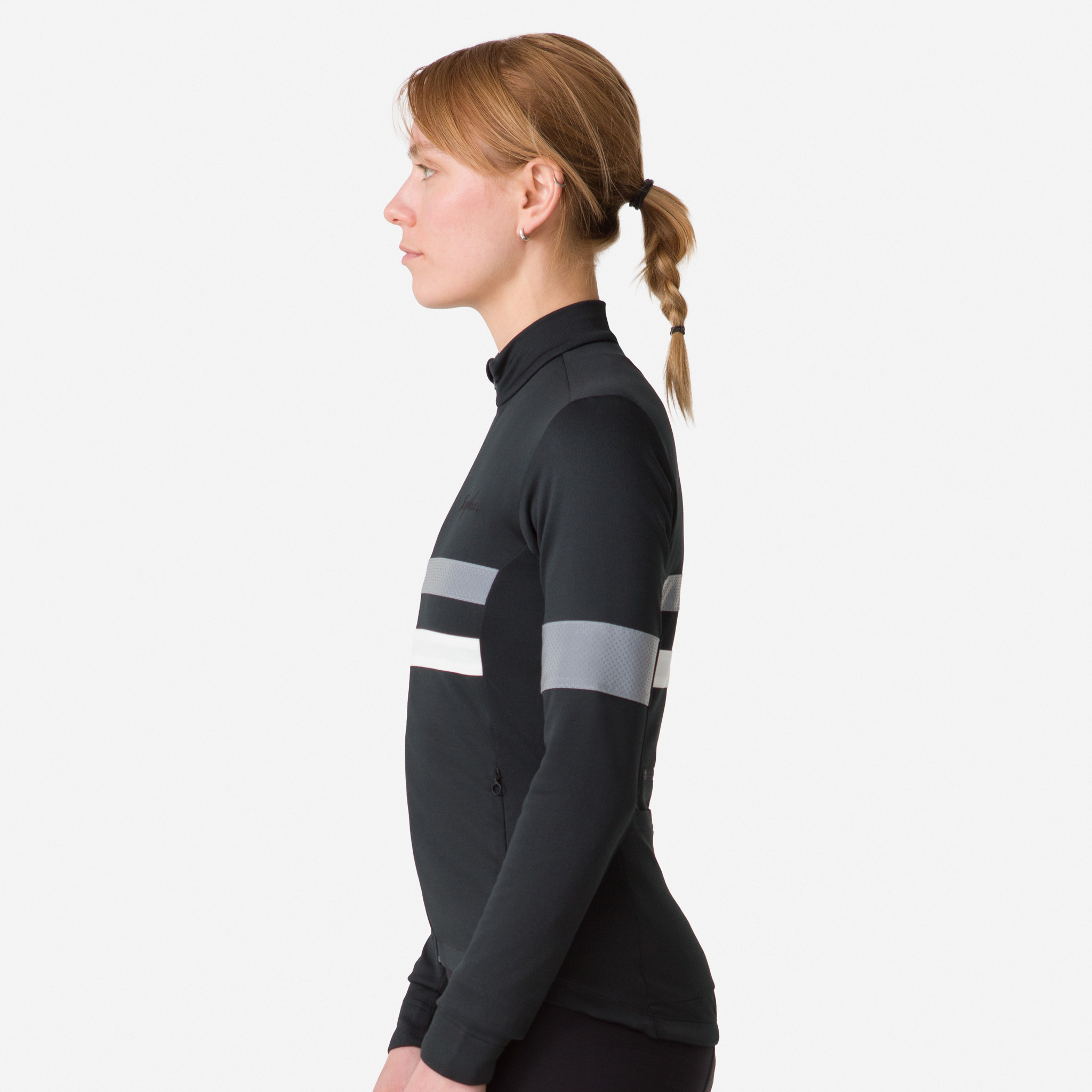 Rapha Brevet Long Sleeve Jersey Black/White | 87640KMFA