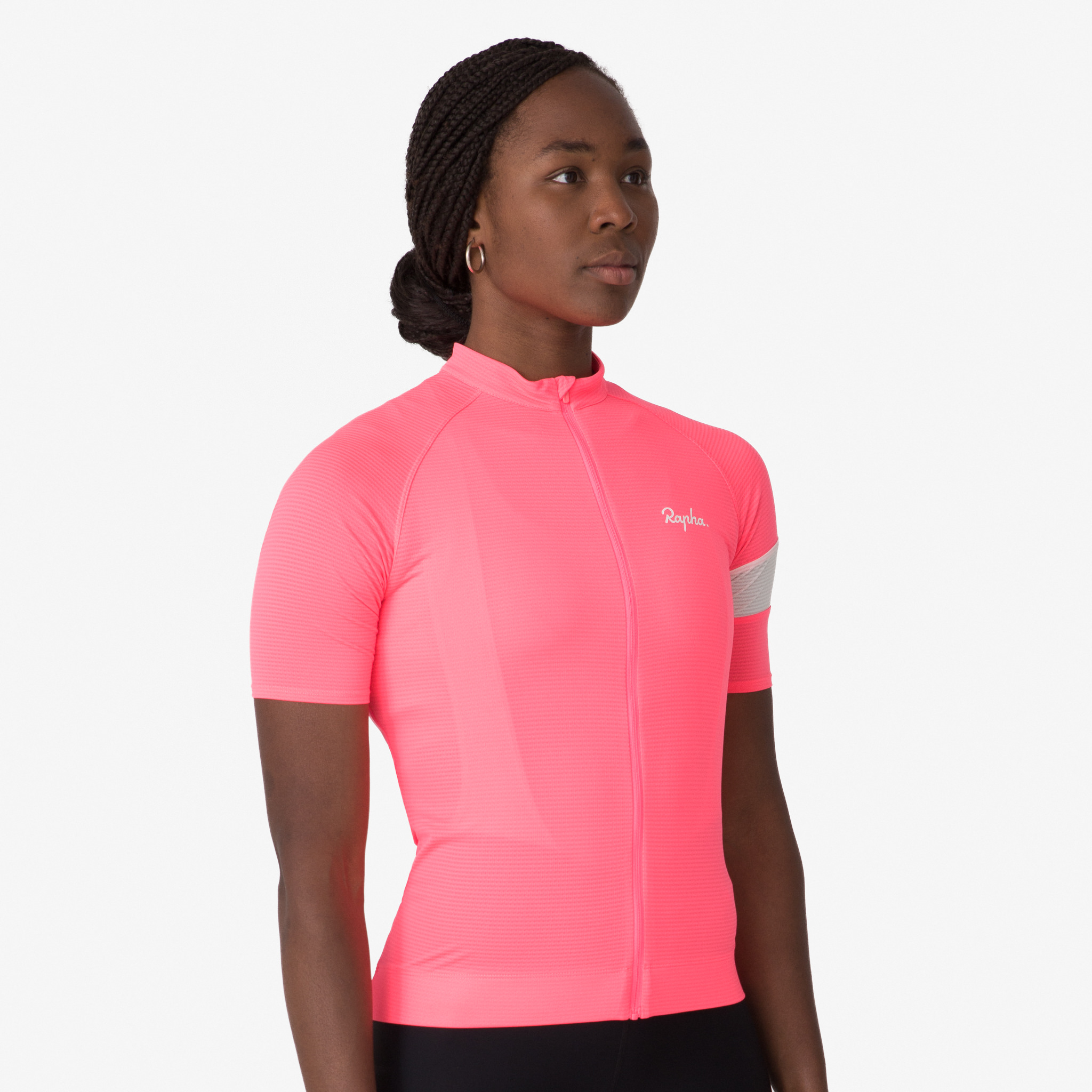 Rapha Core Lightweight Cycling Jersey High-Vis Pink/White | 76948BXRJ