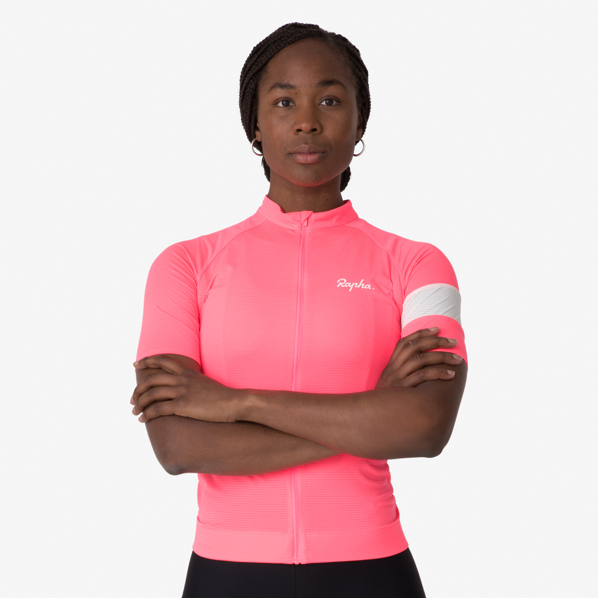 Rapha Core Lightweight Cycling Jersey High-Vis Pink/White | 76948BXRJ