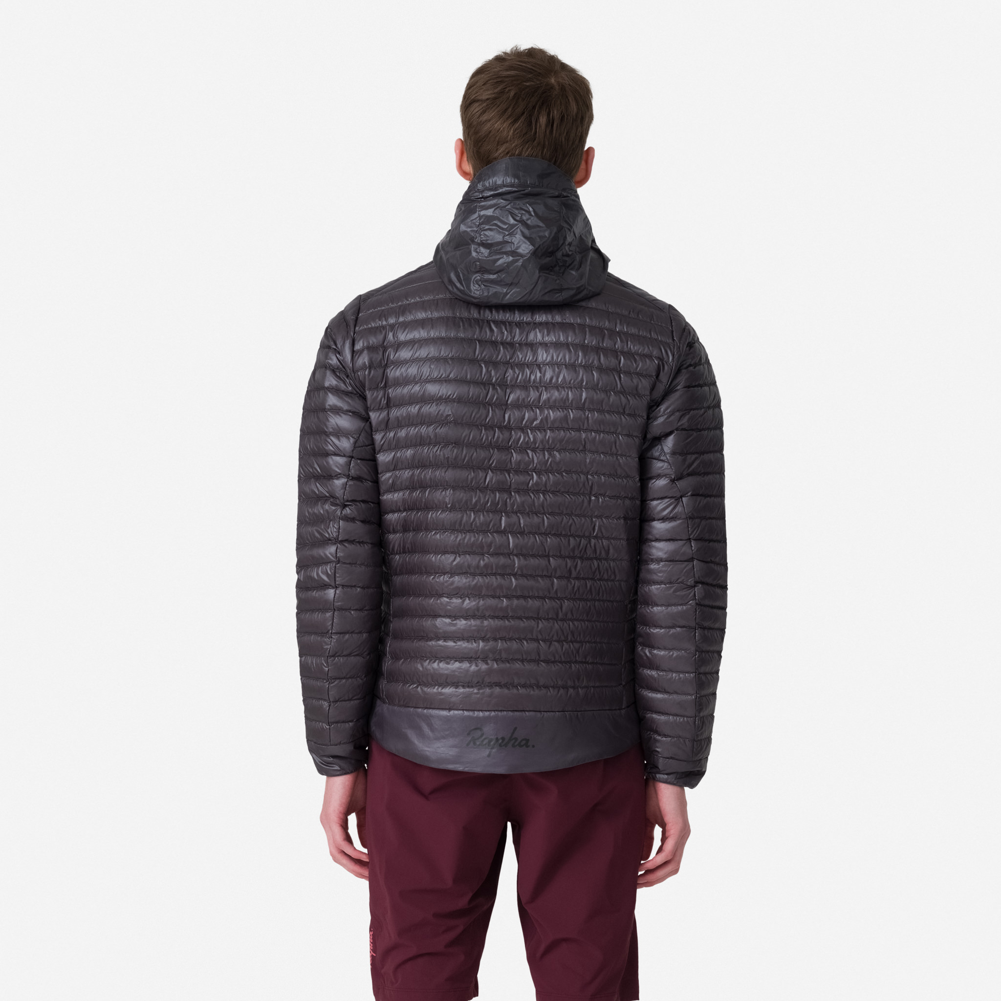 Rapha Explore Hooded Lightweight Down Jacket Carbon Grey/Black | 46235FJCU