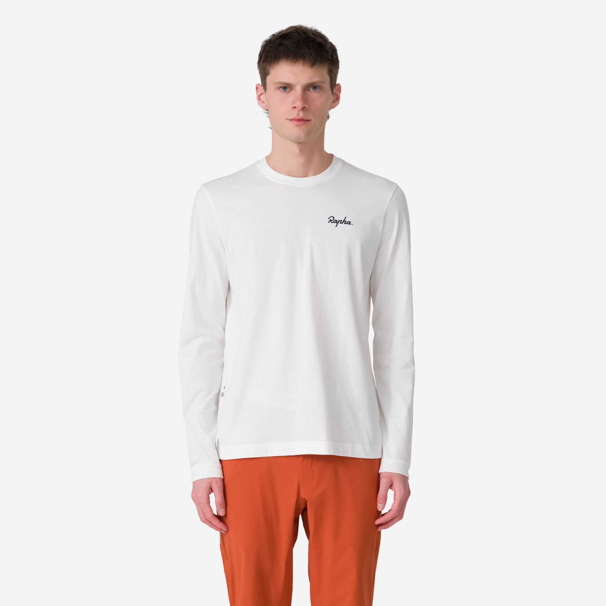 Rapha Logo Long Sleeve T-Shirt White/Black | 30684MCAJ