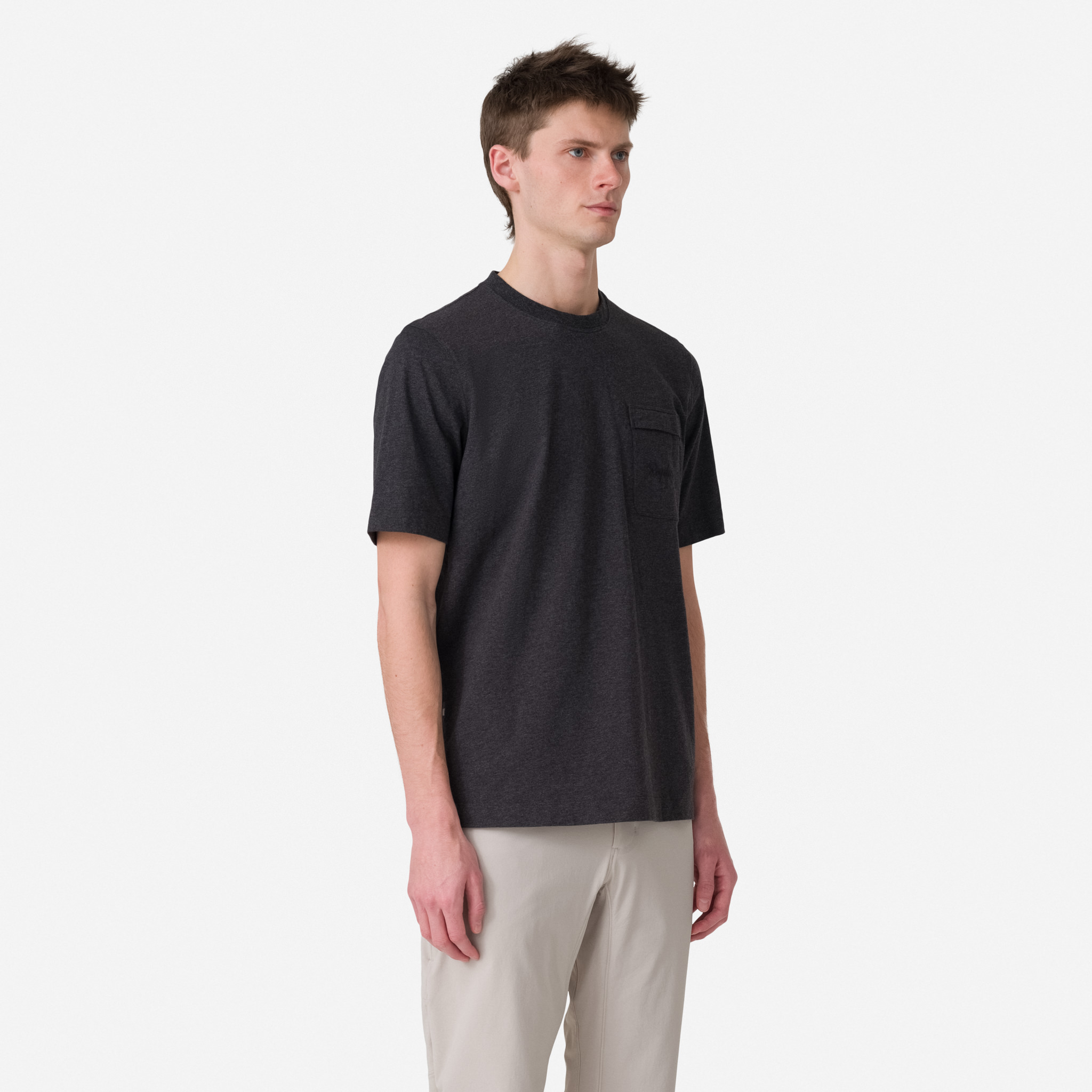 Rapha Logo Pocket T-Shirt Charcoal Marl/Black | 40769SCWX