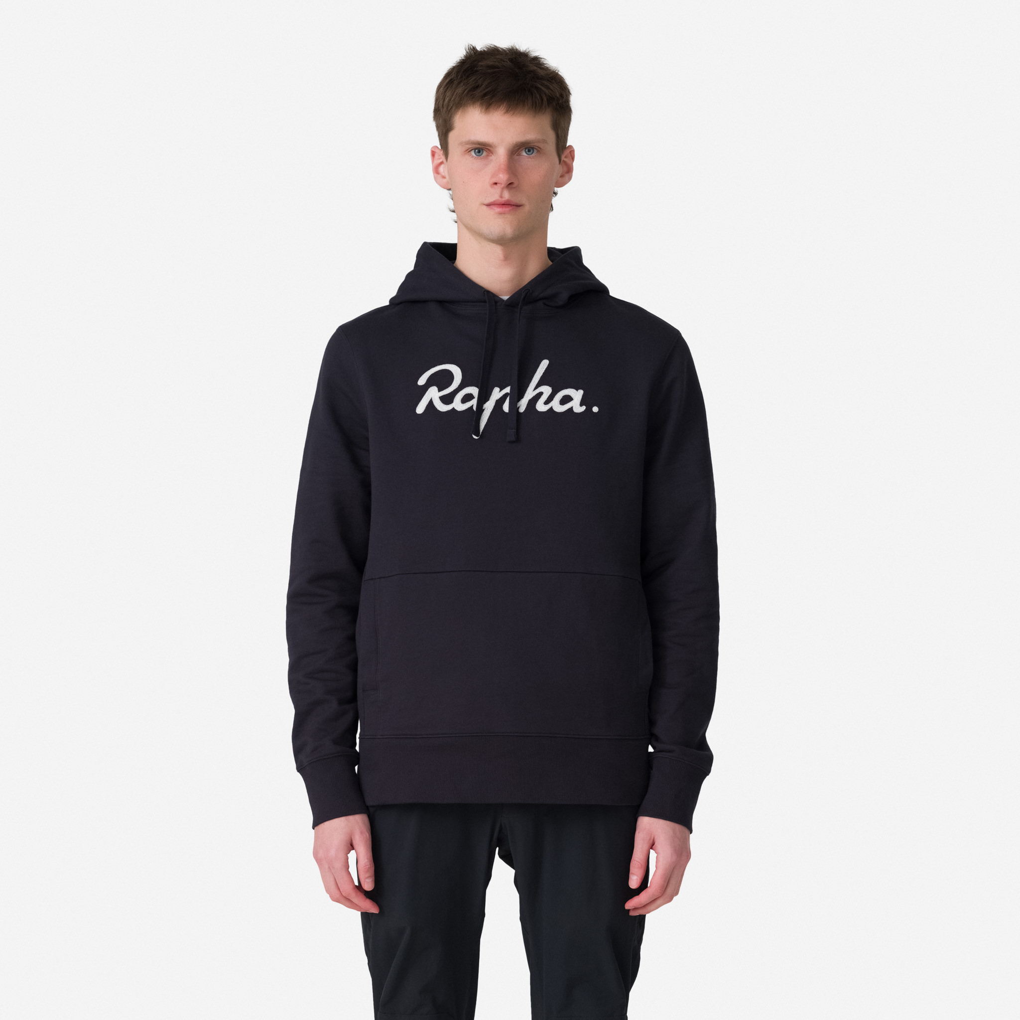 Rapha Logo Pullover Hoodie Black/White | 84709EZDP