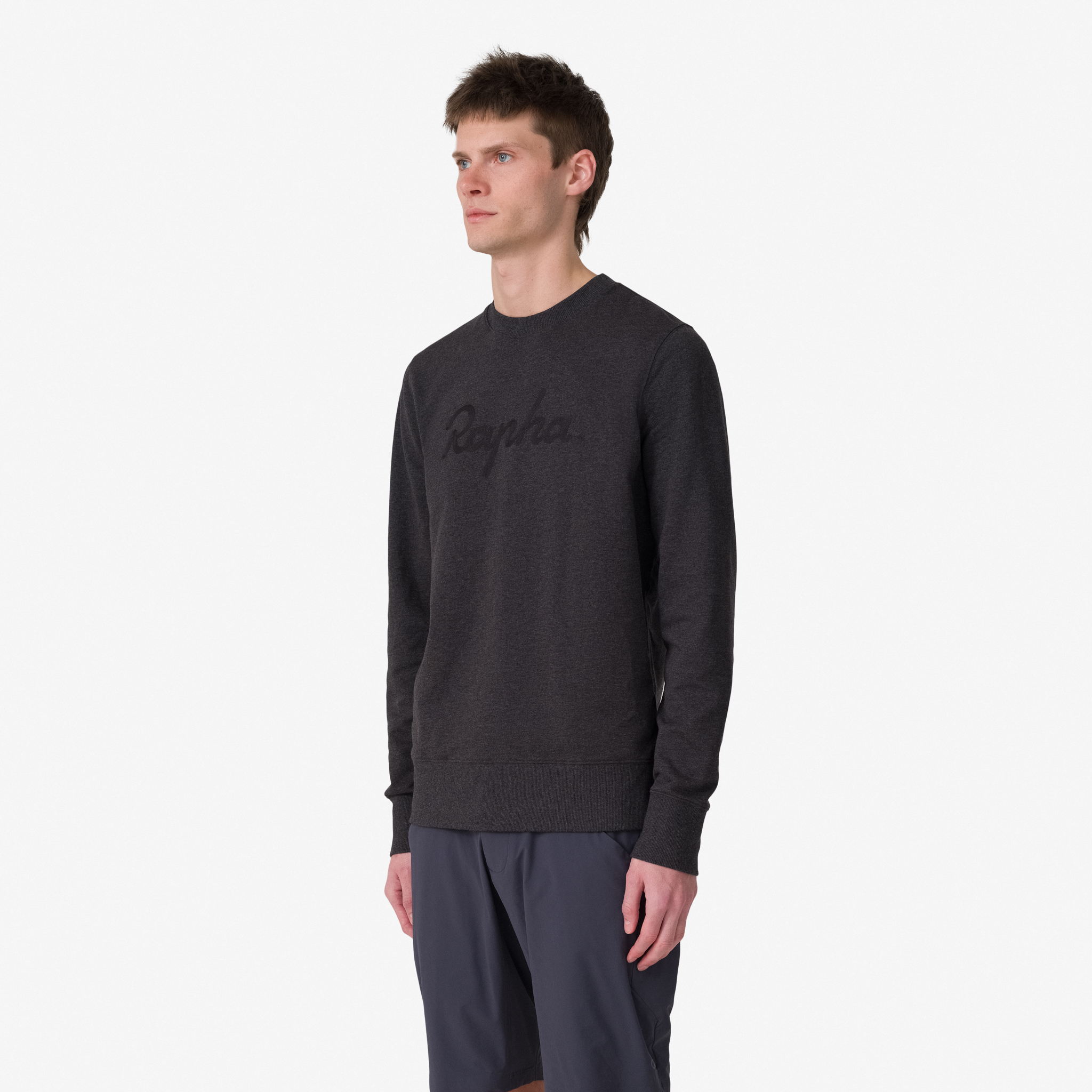 Rapha Logo Sweatshirt Charcoal Marl/Black | 05374EFCJ