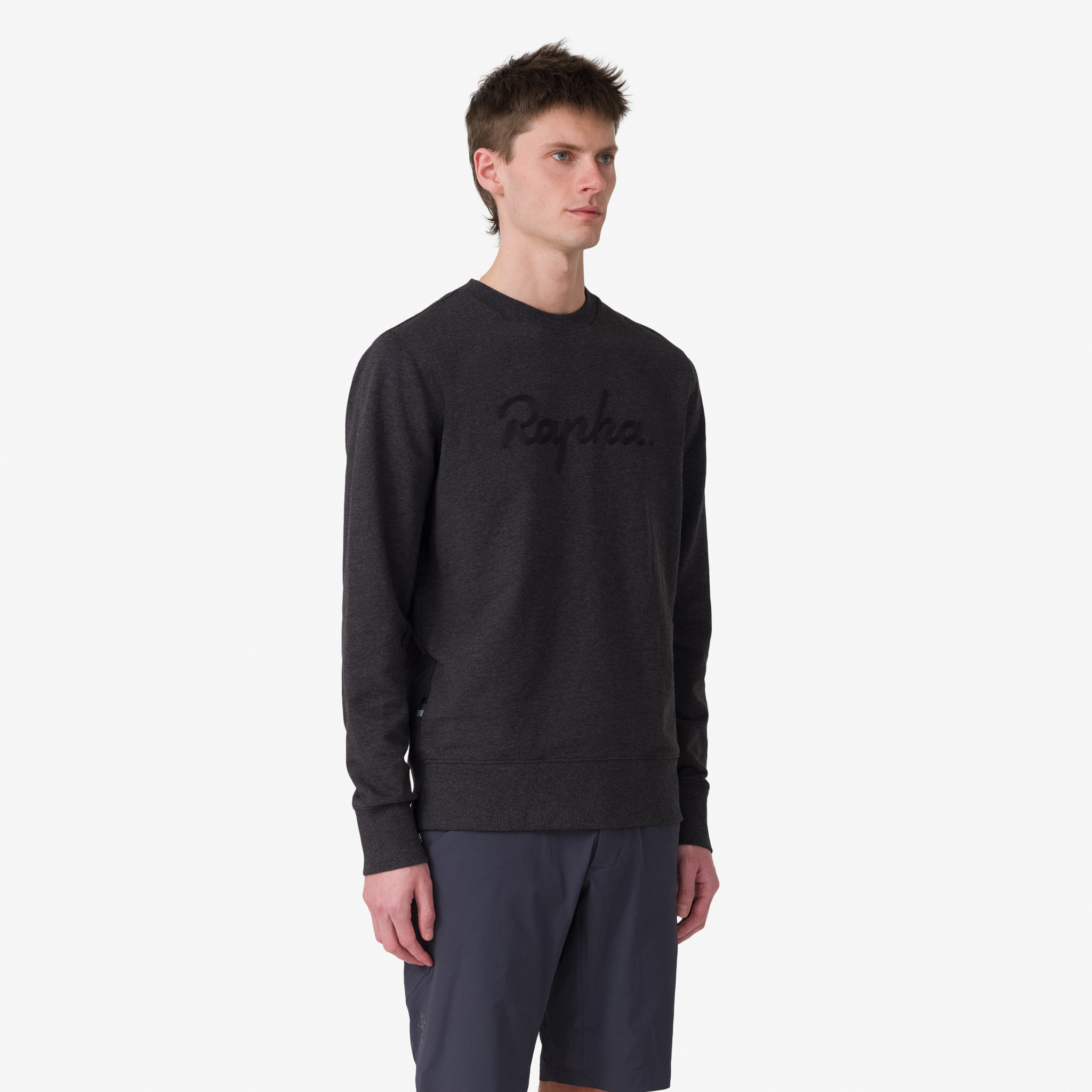 Rapha Logo Sweatshirt Charcoal Marl/Black | 05374EFCJ