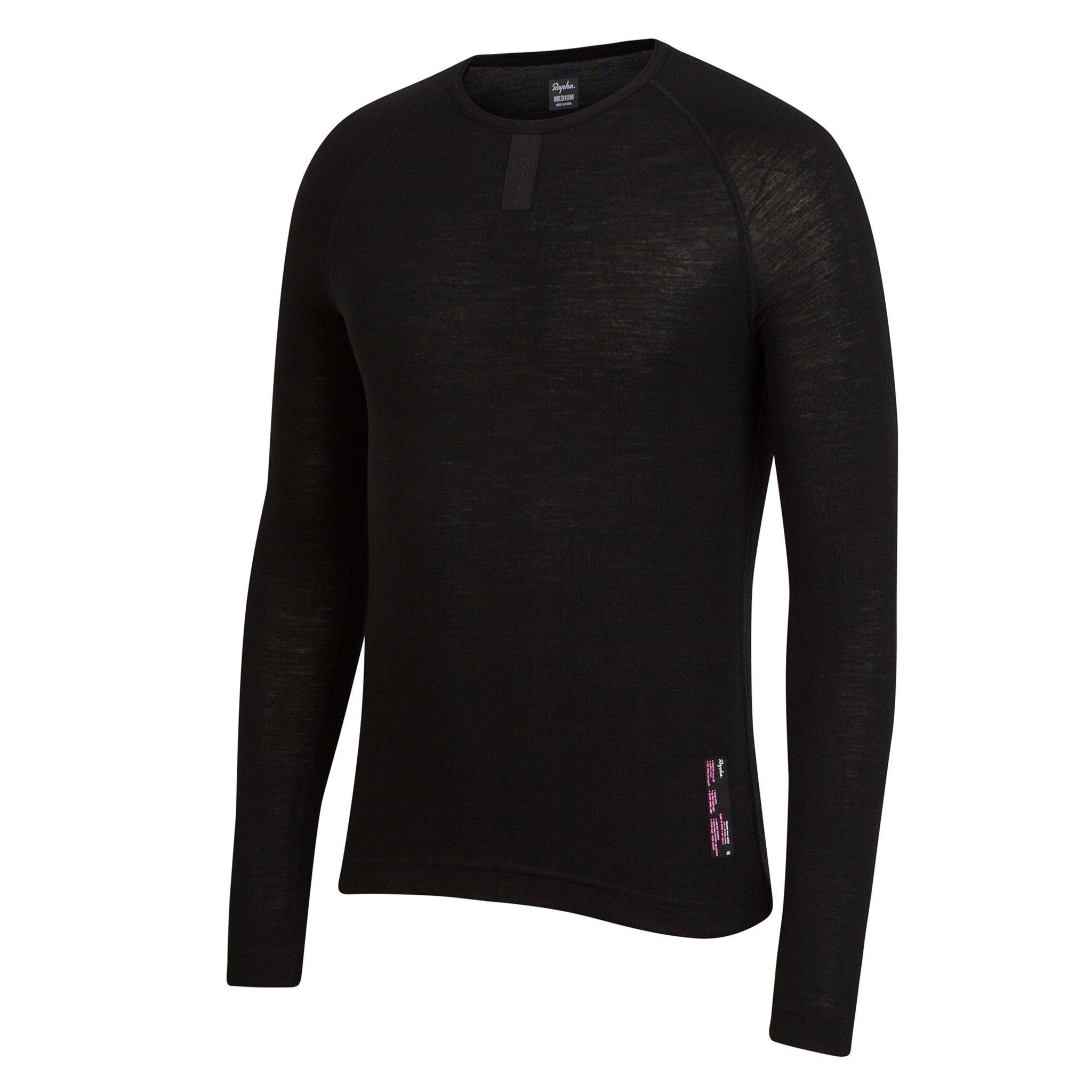 Rapha Merino Base Layer Long Sleeve Black | 03972ZAMY