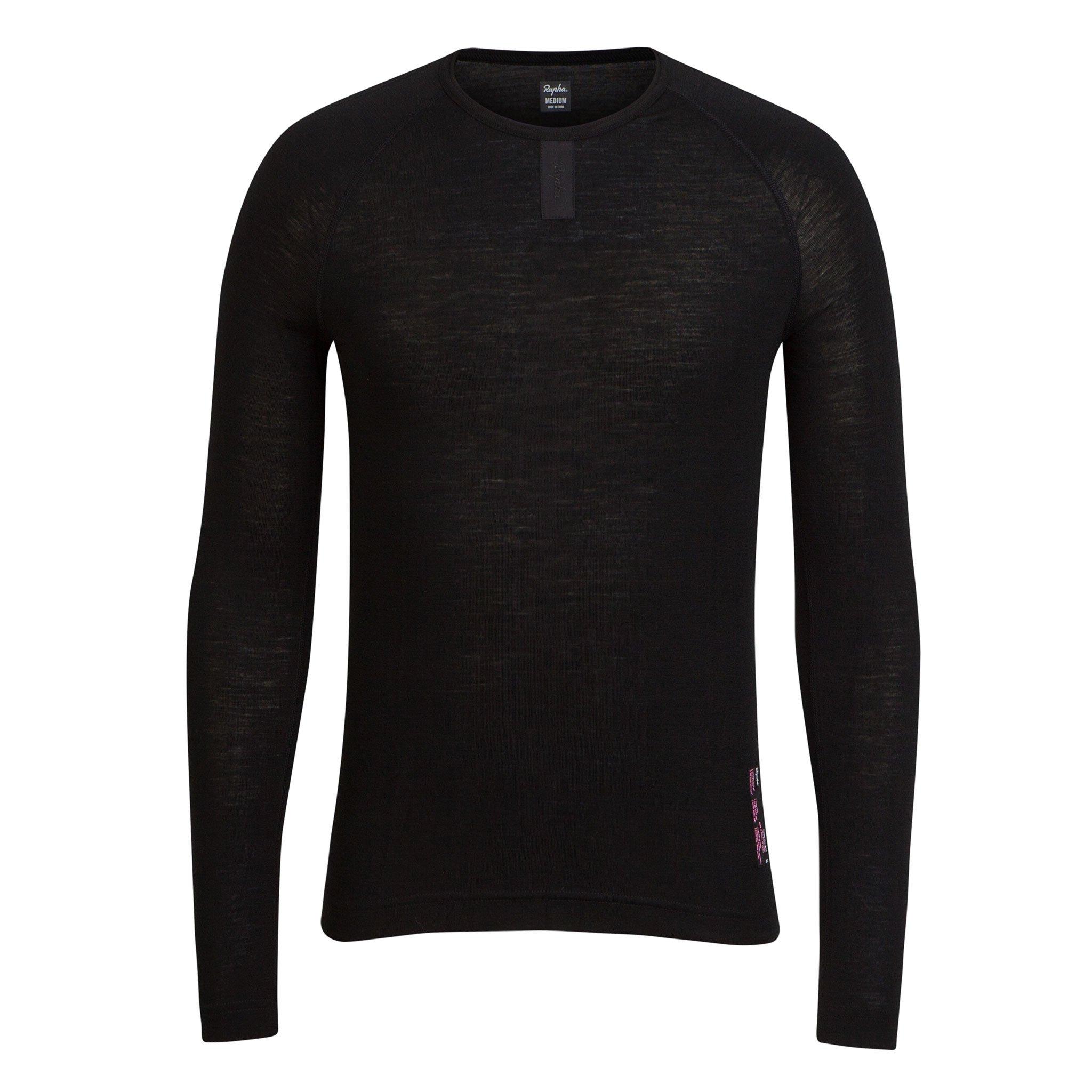 Rapha Merino Base Layer Long Sleeve Black | 03972ZAMY