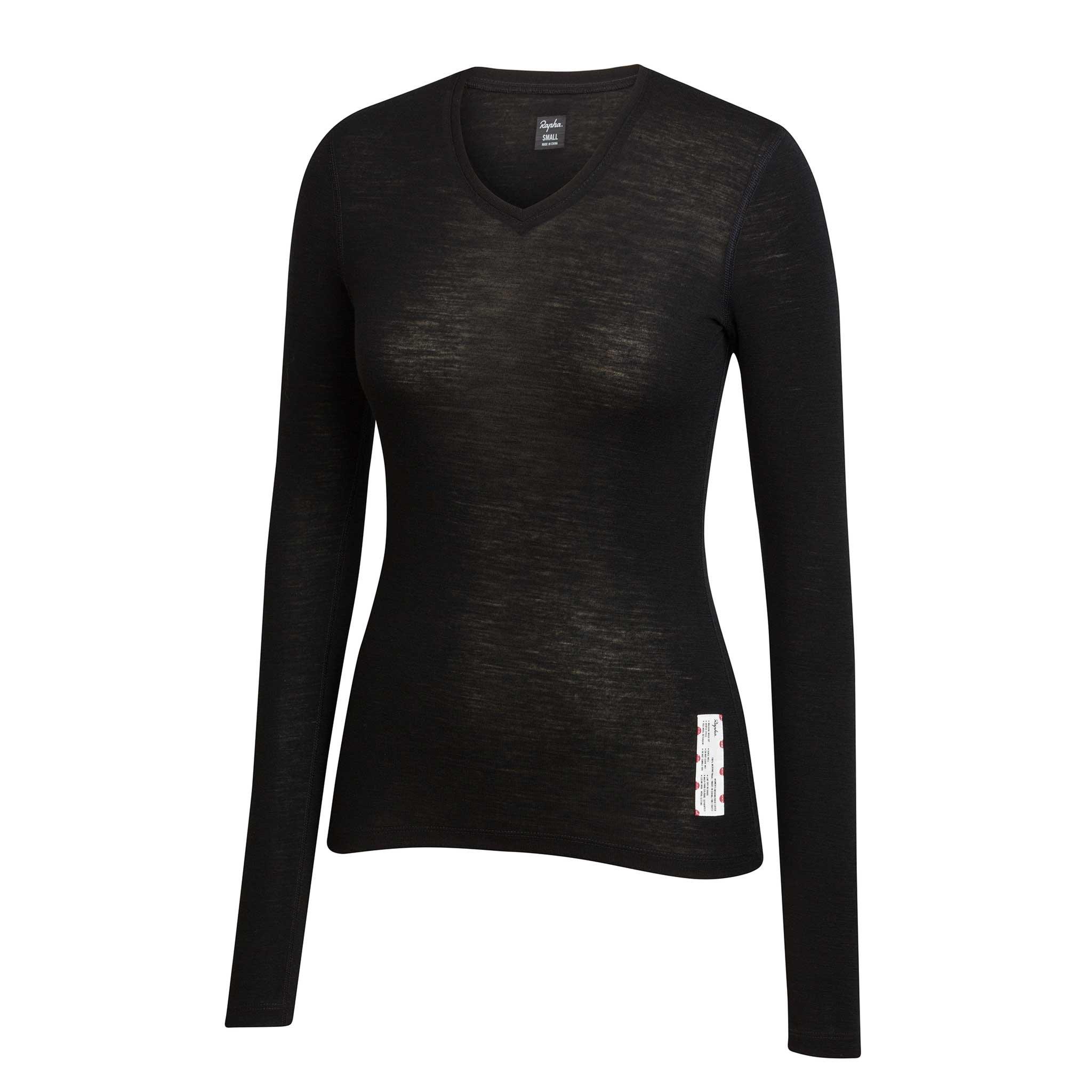 Rapha Merino Base Layer Long Sleeve Black | 46032JMIK