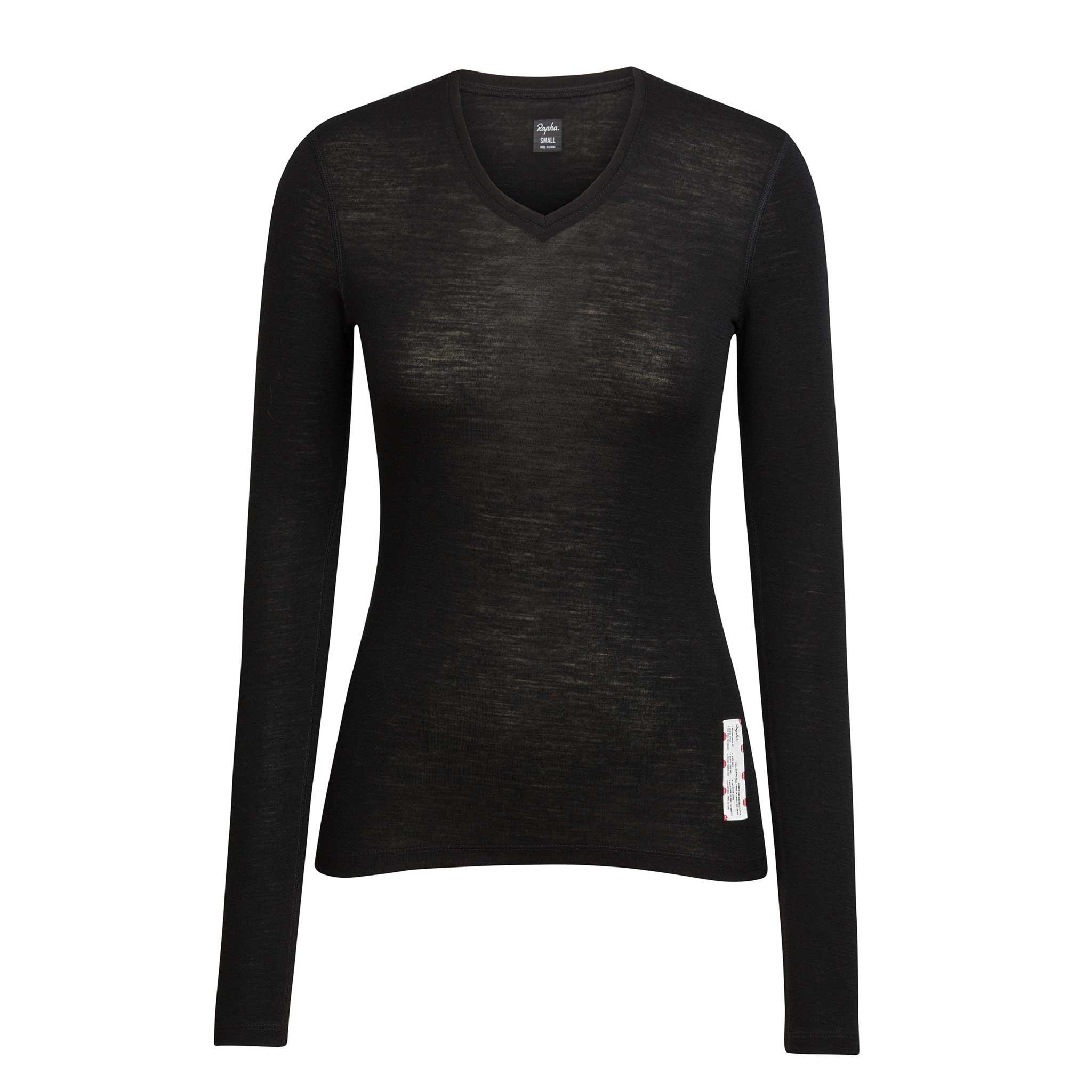 Rapha Merino Base Layer Long Sleeve Black | 46032JMIK