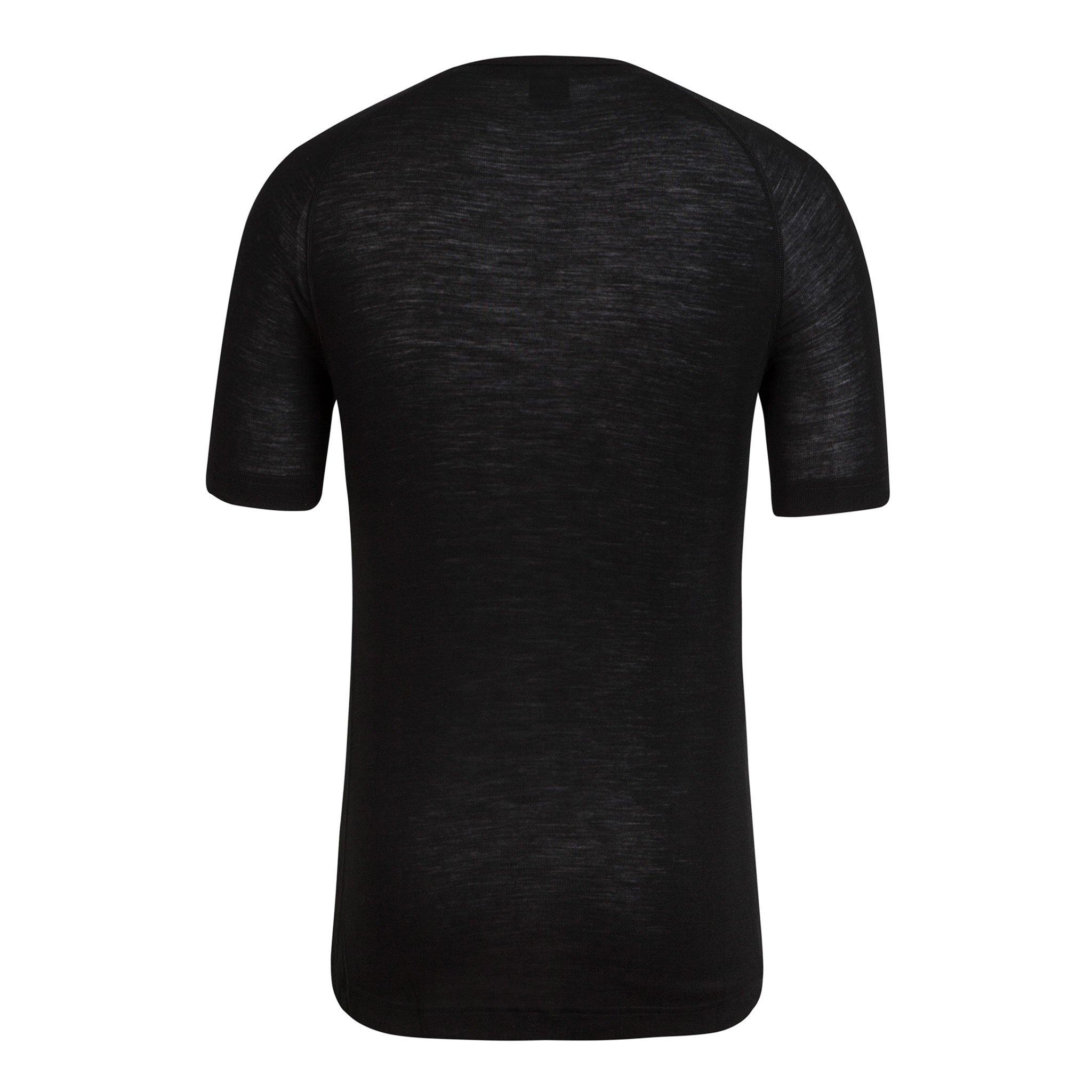 Rapha Merino Base Layer Short Sleeve Black | 85046YHNZ