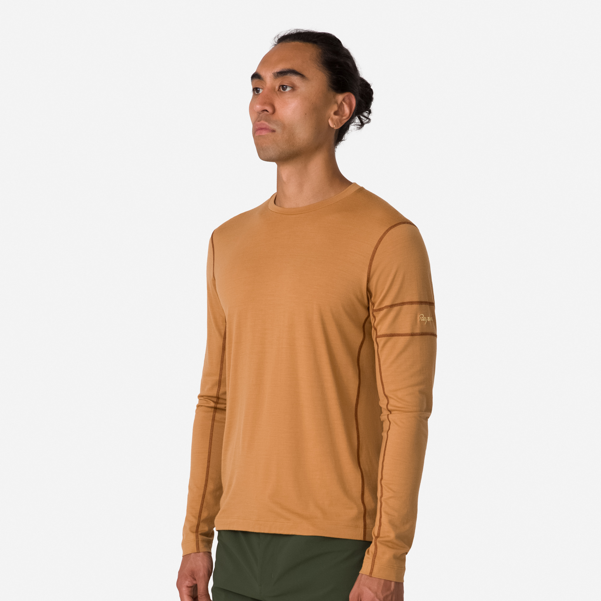 Rapha Merino Long Sleeve T-Shirt Clay Brown/Sand | 20746YTSP