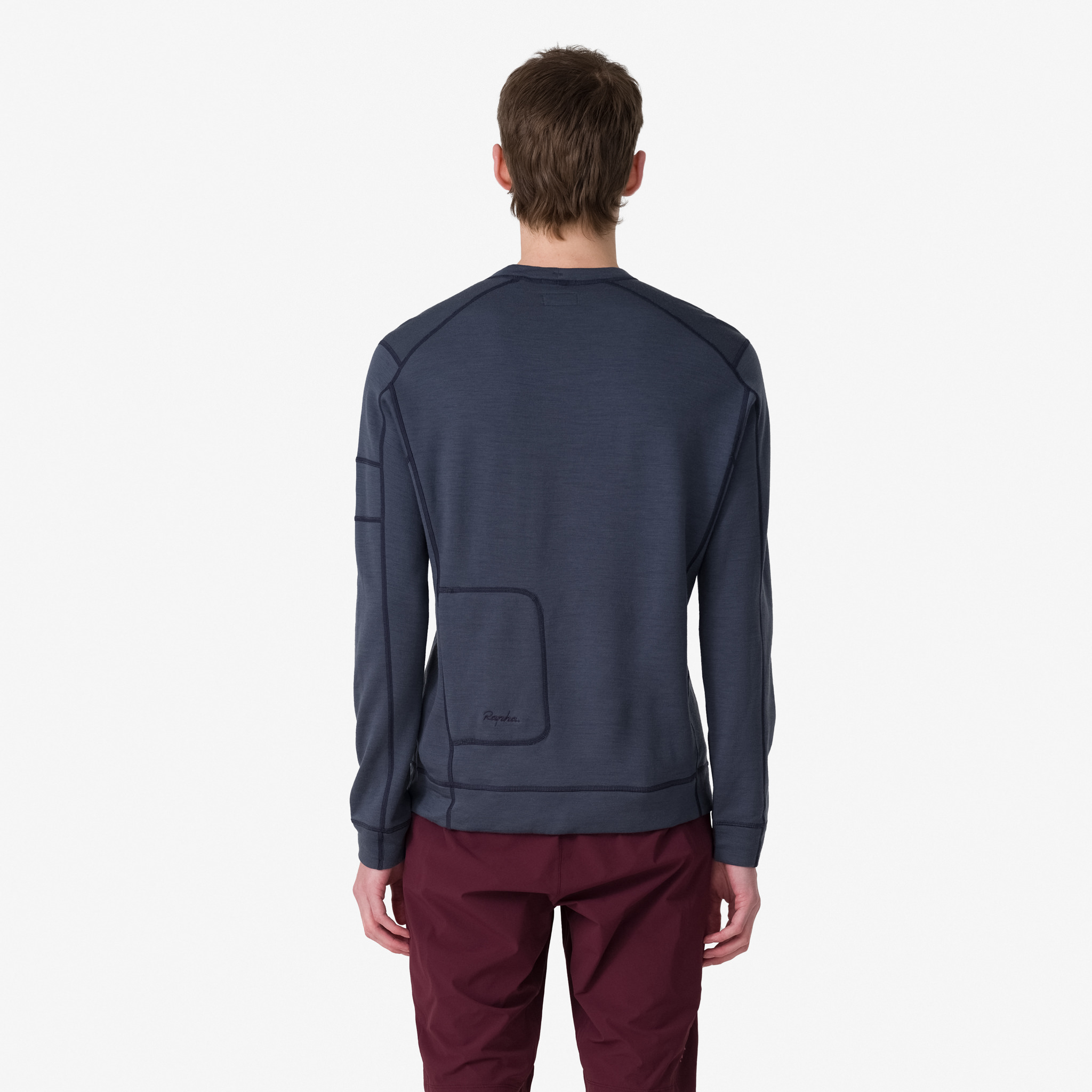 Rapha Merino Sweatshirt Black/Dark Navy | 70159XRYL