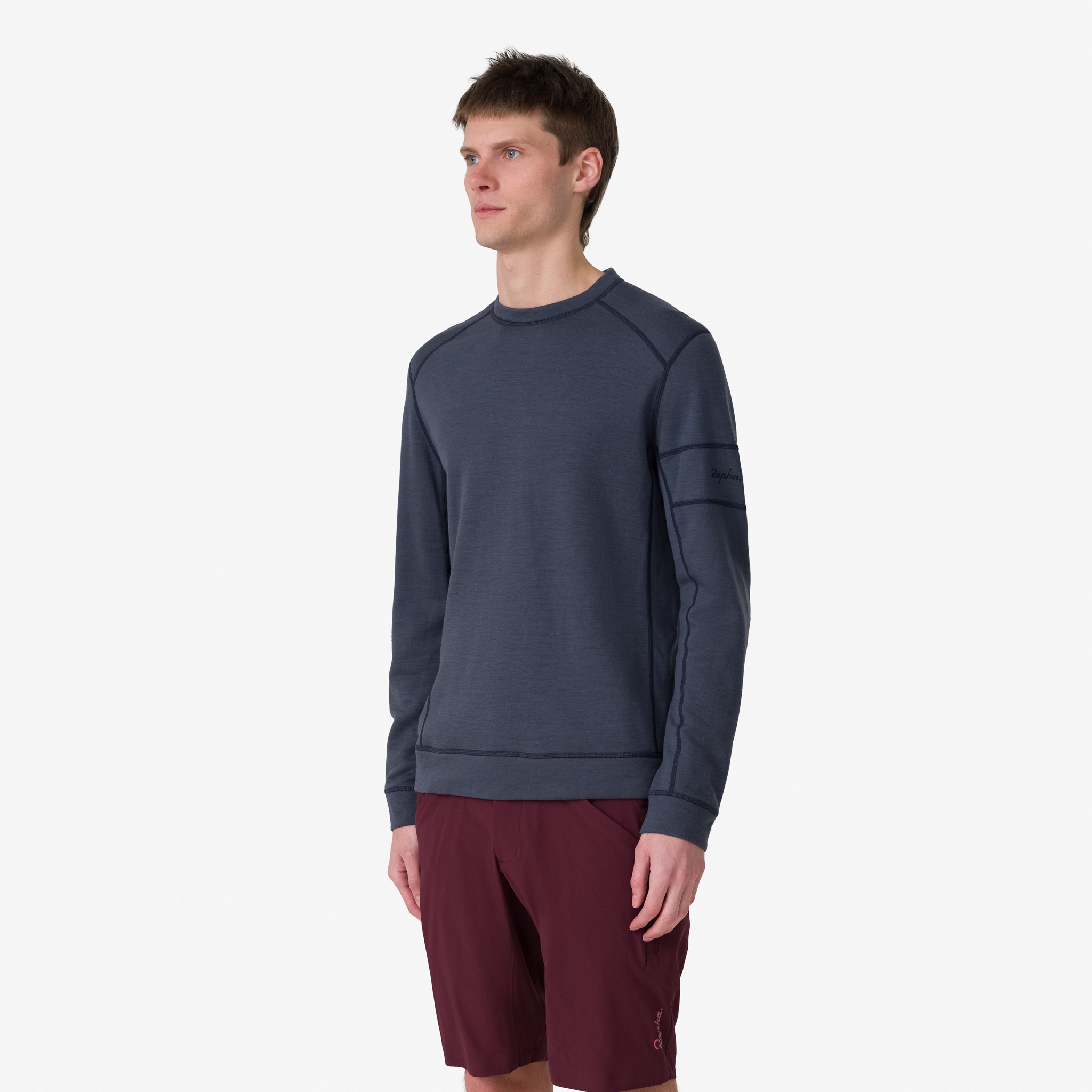 Rapha Merino Sweatshirt Black/Dark Navy | 70159XRYL