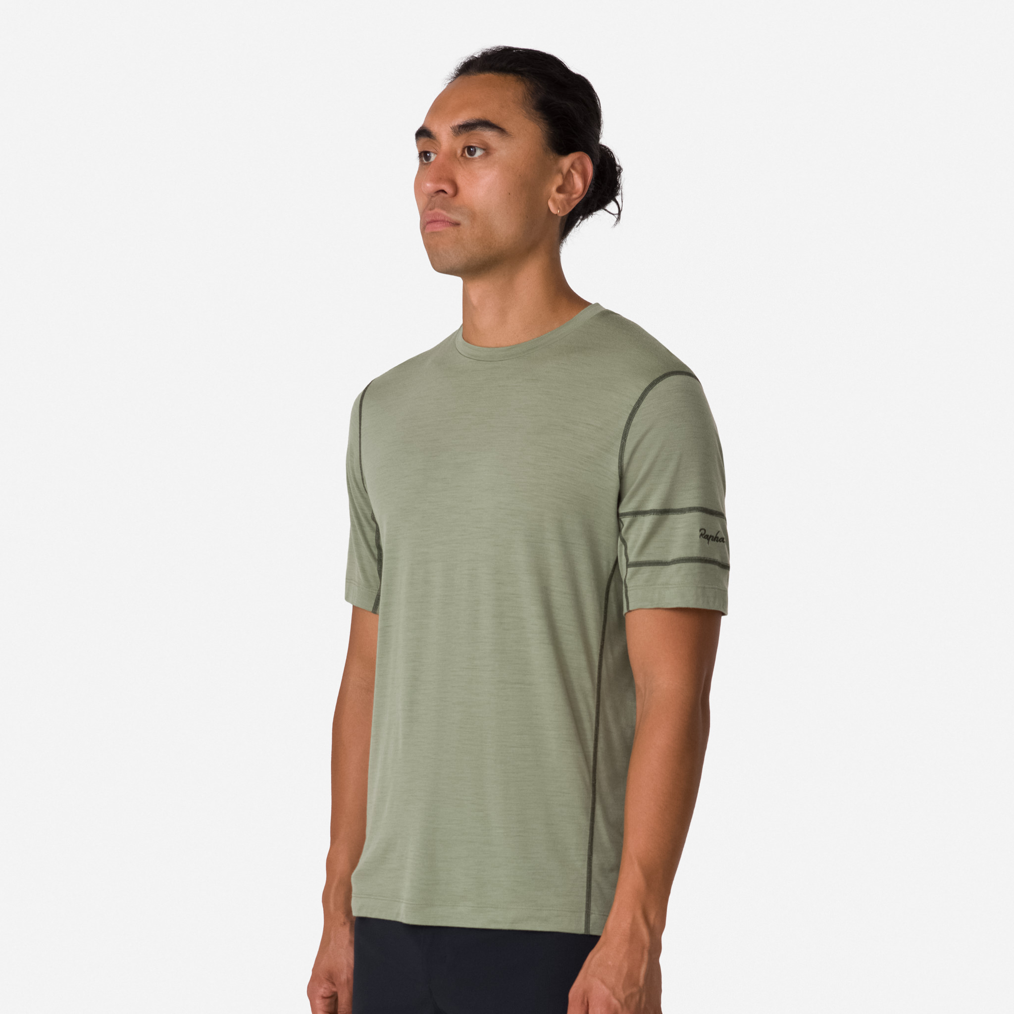 Rapha Merino T-Shirt Olive Green/Deep Olive Green | 67914TJKY