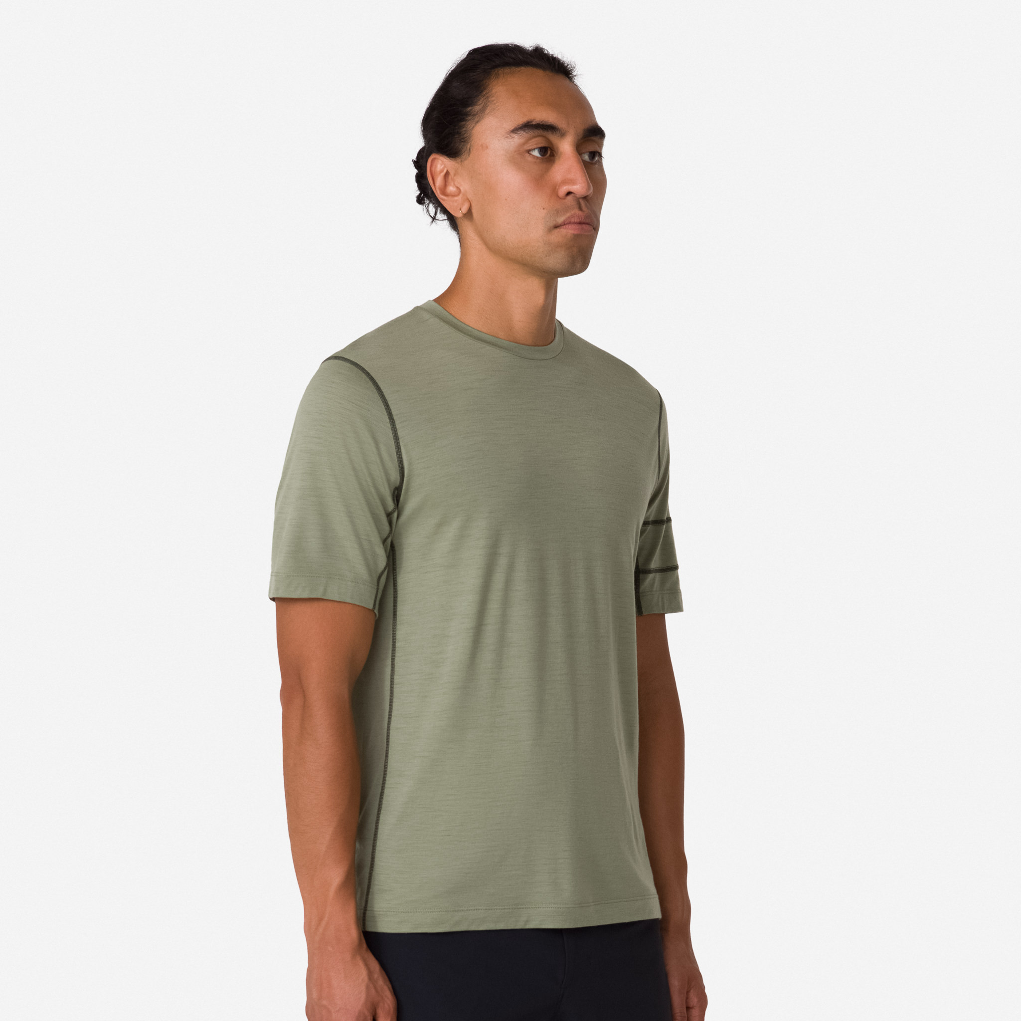 Rapha Merino T-Shirt Olive Green/Deep Olive Green | 67914TJKY