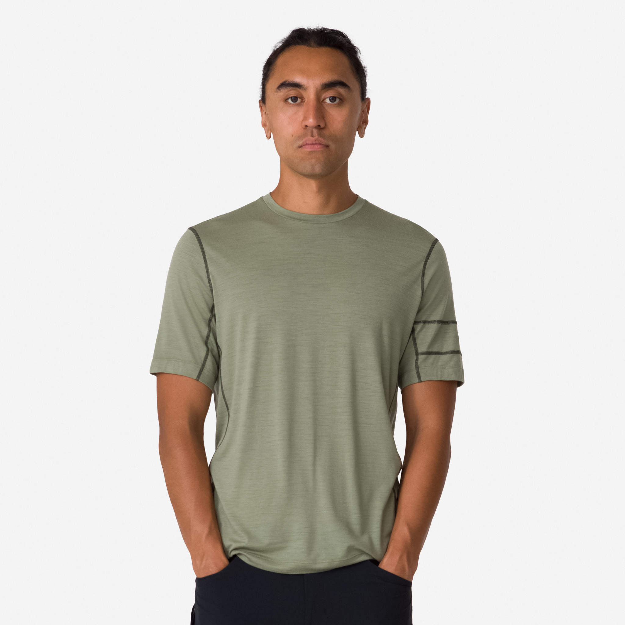 Rapha Merino T-Shirt Olive Green/Deep Olive Green | 67914TJKY