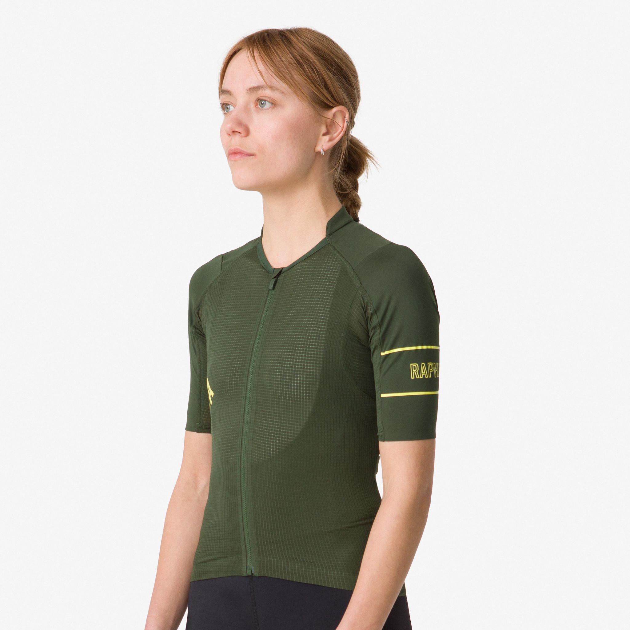 Rapha Pro Team Lightweight Jersey Deep Olive Green/Chartreuse | 59046MANX