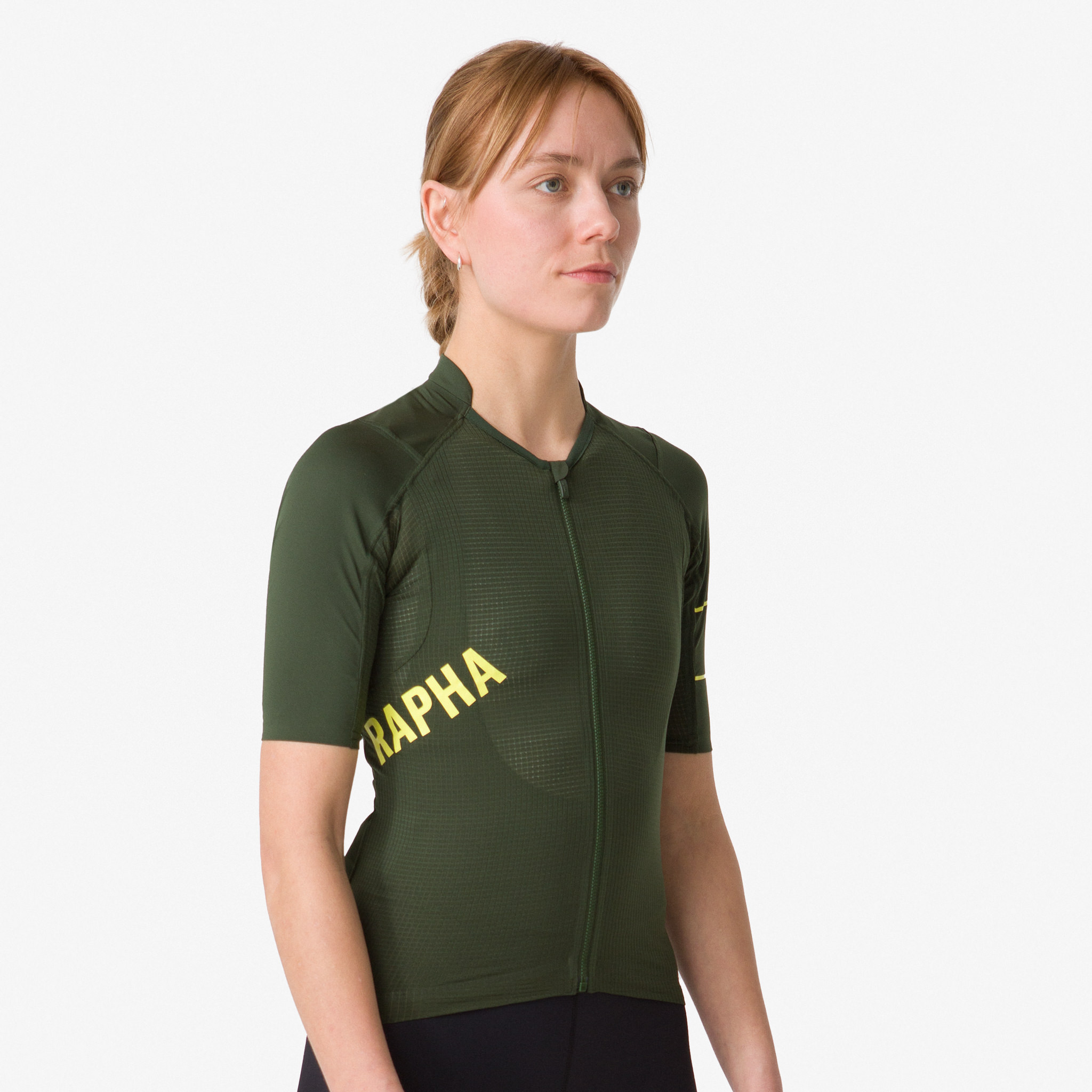 Rapha Pro Team Lightweight Jersey Deep Olive Green/Chartreuse | 59046MANX