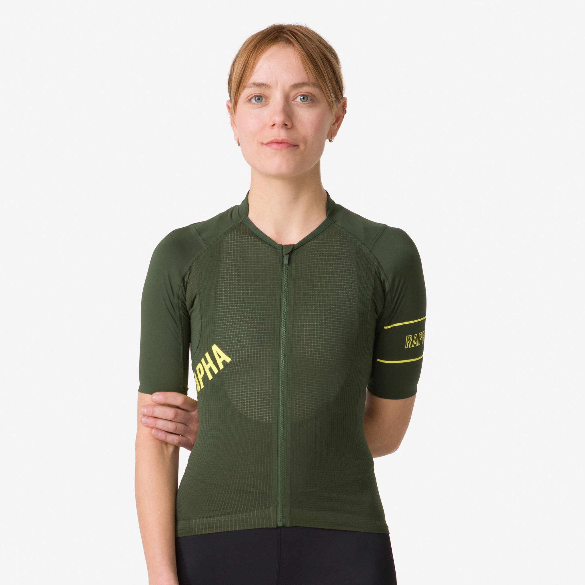 Rapha Pro Team Lightweight Jersey Deep Olive Green/Chartreuse | 59046MANX