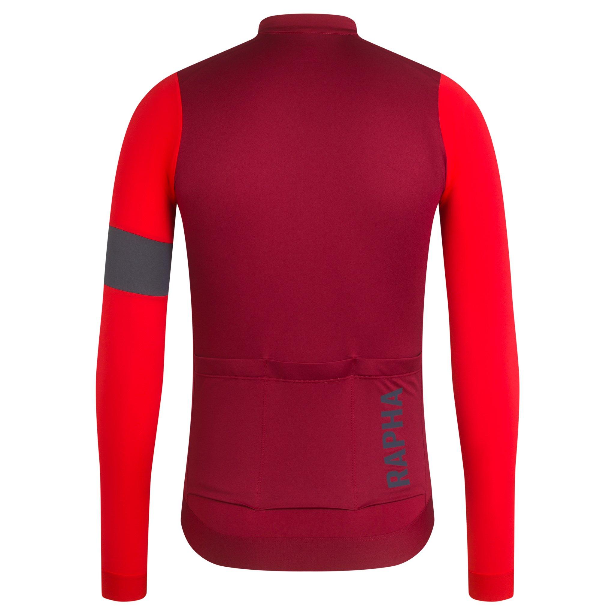 Rapha Pro Team Long Sleeve Training Cycling Jersey Dark Red/Red | 19725FQUL