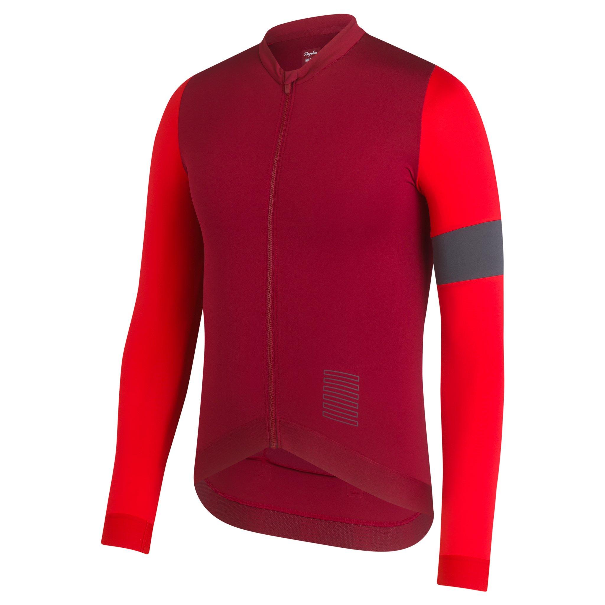 Rapha Pro Team Long Sleeve Training Cycling Jersey Dark Red/Red | 19725FQUL