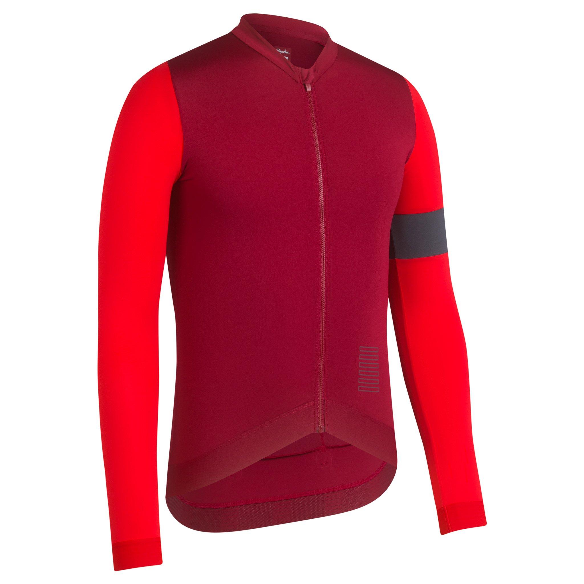 Rapha Pro Team Long Sleeve Training Cycling Jersey Dark Red/Red | 19725FQUL