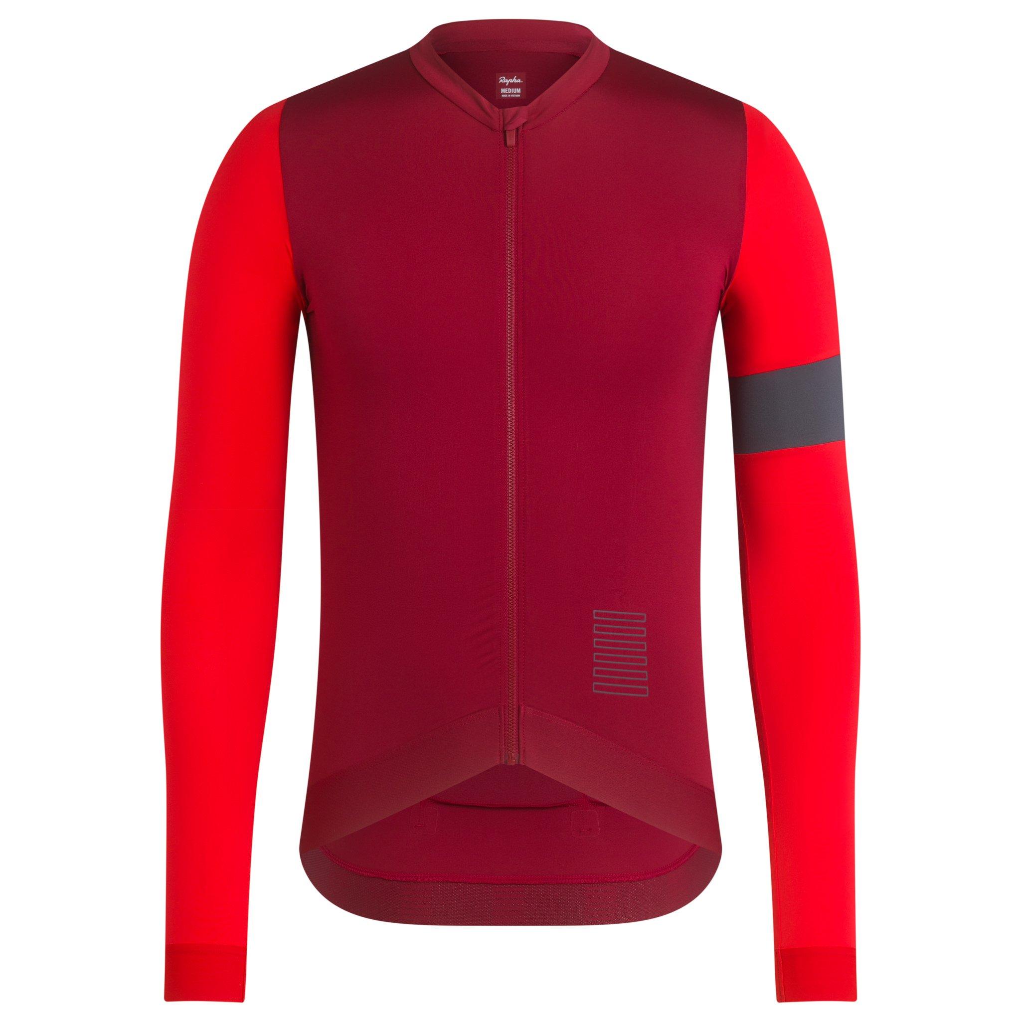 Rapha Pro Team Long Sleeve Training Cycling Jersey Dark Red/Red | 19725FQUL